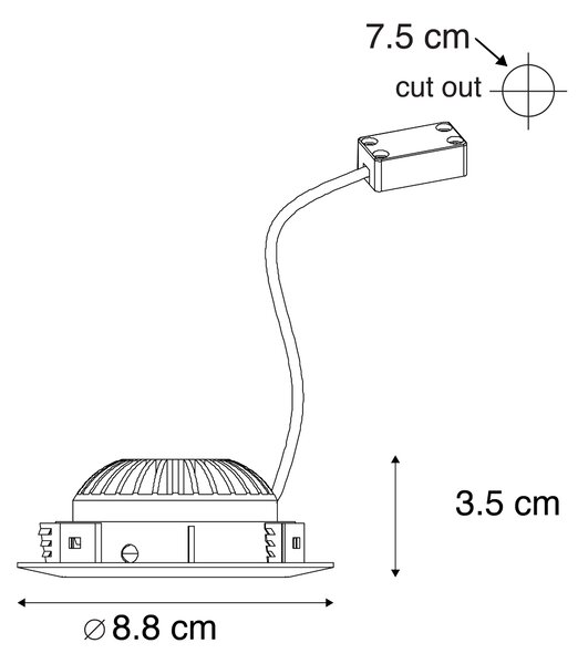 Set de 3 spoturi îngropate din oțel inclusiv LED IP44 - Relax LED