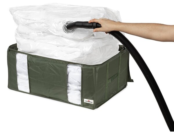 Cutie de depozitare pentru haine din material textil cu vacuum 65x45x27 cm Ecologik – Compactor