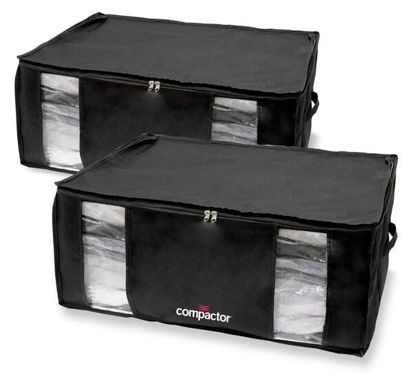 Set 2 cutii de depozitare cu vid 65 x 27 cm Black Edition XXL - Compactor