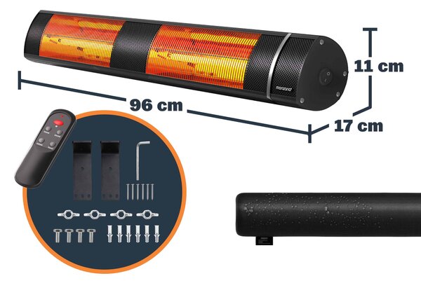 Deuba Radiator radiant 3000 W - negru
