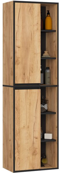Set mobilier baie Vambos standard (stejar artizanal + negru). Promo -19%. 1152119