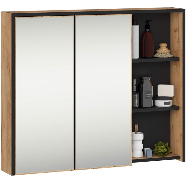 Set mobilier baie Vambos standard (stejar artizanal + negru). Promo -19%. 1152119