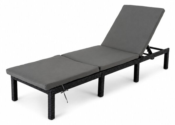 Furnigo Șezlong de grădină Marbella negru - pernă antracit