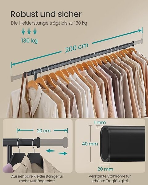 Cuier stander Negru Songmics 200x45x161.5 cm