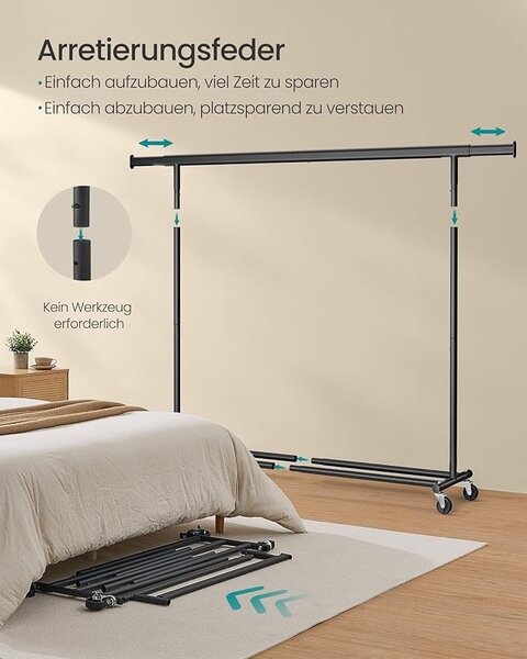 Cuier stander Negru Songmics 200x45x161.5 cm
