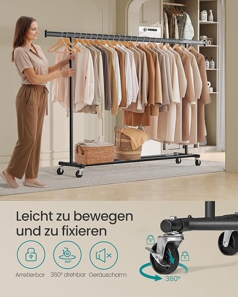 Cuier stander Negru Songmics 200x45x161.5 cm