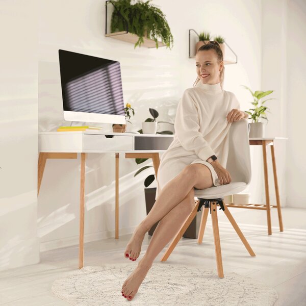 KONDELA Scaun pivotant elegant, alb, ETOSA
