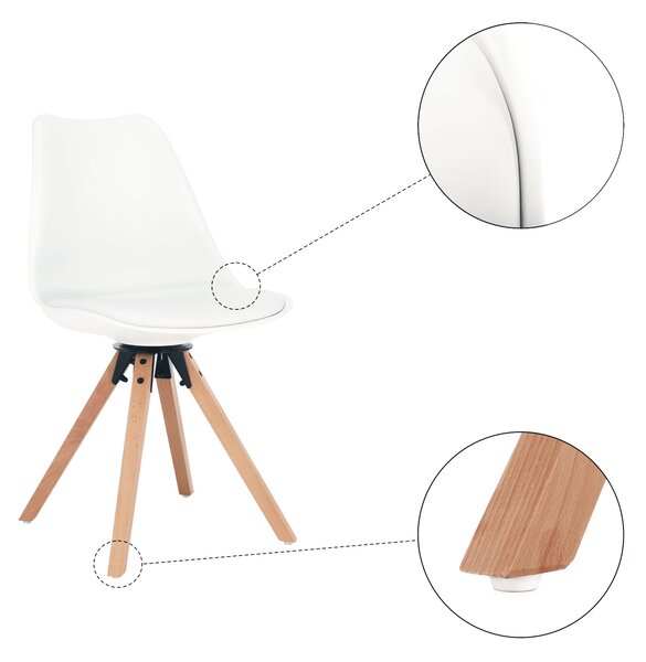 KONDELA Scaun pivotant elegant, alb, ETOSA