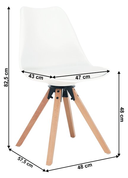 KONDELA Scaun pivotant elegant, alb, ETOSA