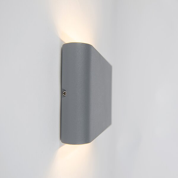 Lampă de perete exterioară gri închis 17,5 cm incl. LED IP65 - Batt