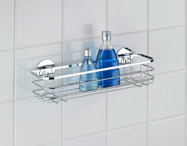 Raft pentru baie argintiu autoadeziv cu Turbo-Loc din oțel inoxidabil Turbo-Loc – Wenko