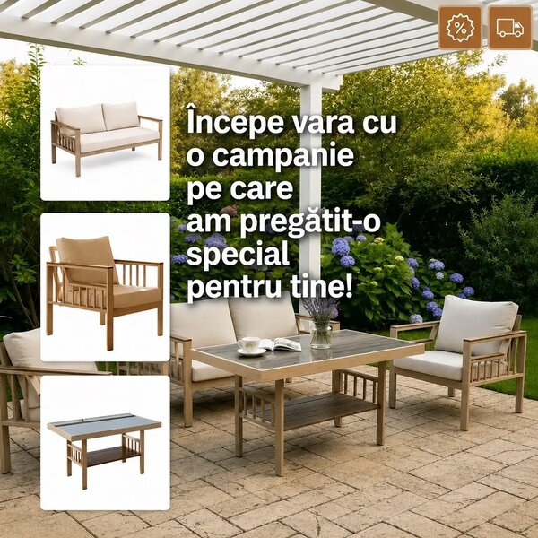 Set de canapea din 5 piese,terasa,gradina,living