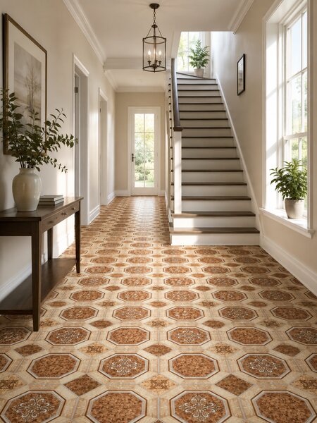 Linoleum PVC, Lidia Confort, Maro, Latime 1.5 m, Suport Pasla