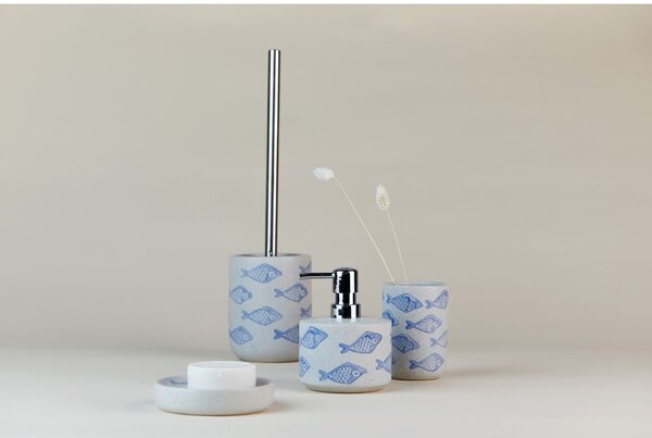 Dozator ceramică pentru săpun Wenko Aquamarin, 475 ml, alb - albastru