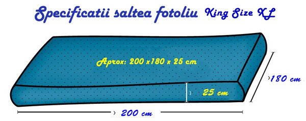 Fotoliu King Size XL, Material Textil - Moon Grey