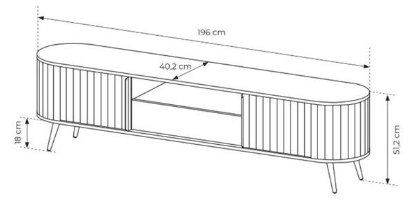Comodă TV Luvio 196 cm cu sertar - stejar cremona