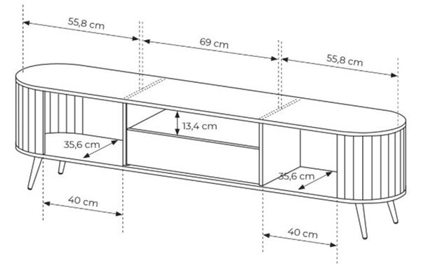 Comodă TV Luvio 196 cm cu sertar - stejar cremona
