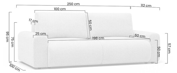 Canapea extensibilă Velamo - chenille bej deschis Bella 05