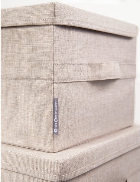 Cutie de depozitare bej din material textil cu capac 40x30x22 cm Soft Storage – Bigso