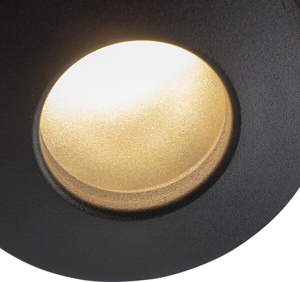 Set de 6 spoturi încastrate moderne negre IP44 - Gap