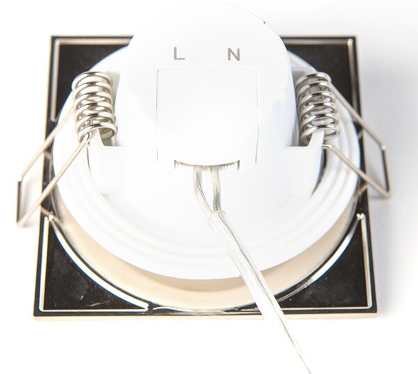 Set de 3 spoturi îngropate pătrate din oțel inclusiv LED IP65 - Simply