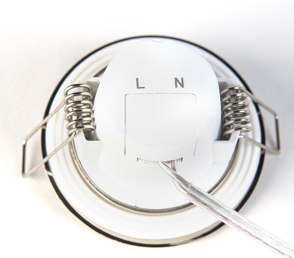 Set de 3 spoturi încastrate rotunde din oțel, inclusiv LED IP65 - Simply