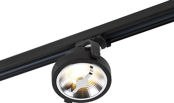 Spot LED pe șină trifazată negru 15W 2700K incl. AR111 - Expert