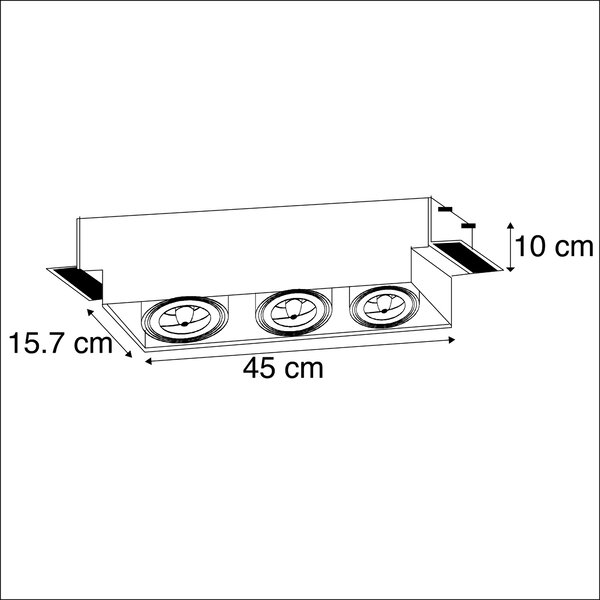 Spot integrat alb AR111 Trimless 3 lumini - Oneon