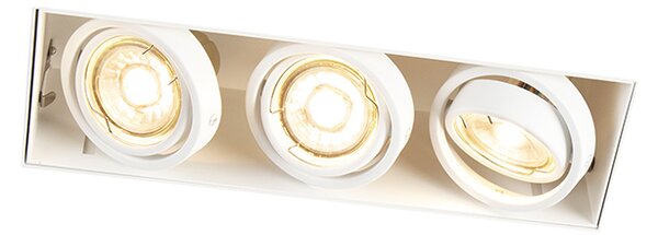 Spot LED îngropat alb rotativ și înclinabil fără cadru 3 lumini - Oneon