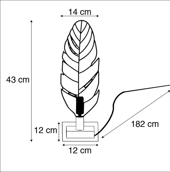 Lampă de masă Art Deco bronz cu bază din marmură - Leaf