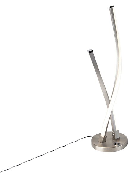 Lampă de masă de design din oțel incluzând LED și dimmer tactil - Paulina