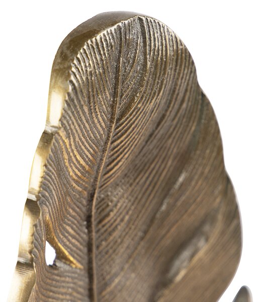 Lampă de masă Art Deco bronz cu bază din marmură - Leaf