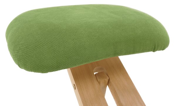 KONDELA Scaun genunchi ergonomic, verde/ fag, GROCO