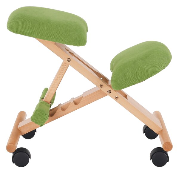 KONDELA Scaun genunchi ergonomic, verde/ fag, GROCO