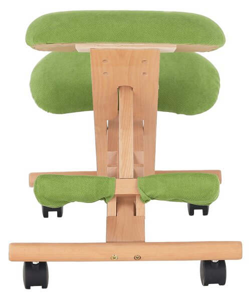 KONDELA Scaun genunchi ergonomic, verde/ fag, GROCO