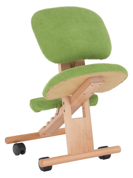 KONDELA Scaun genunchi ergonomic, verde/ fag, GROCO