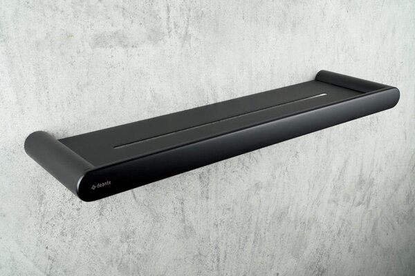 Deante Round, raft de perete 431 mm, negru mat, DEA-ADR_N511