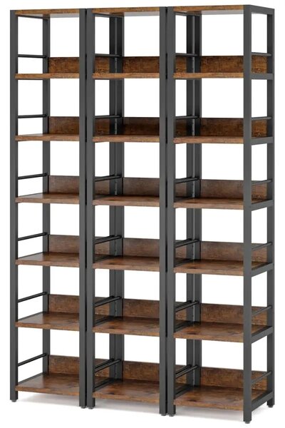 Biblioteca de colt, nuc/negru, 190x35x35 cm