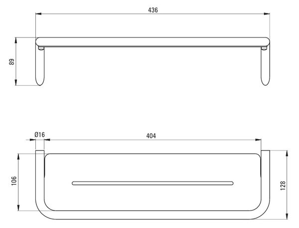 Deante Silia, raft de perete 436x124x89 mm, bronz periat, DEA-ADI_C511