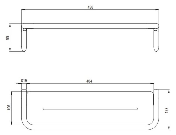 Deante Silia, raft de perete 436x124x89 mm, auriu mat, DEA-ADI_R511
