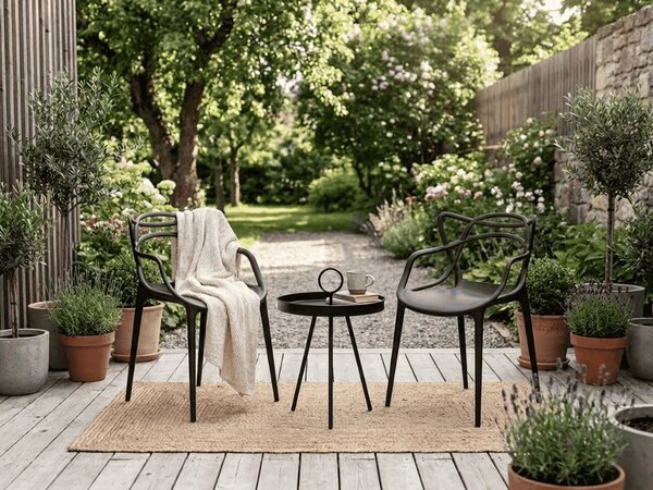 Set de gradina KATO SIRVON - 2 scaune si masa rotunda, neagra