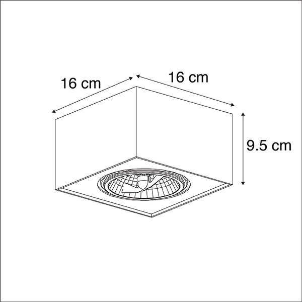 Spotlight de design negru pătrat - Kaya