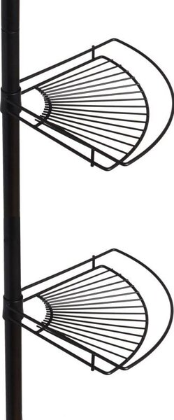 Erga Scopic, poliță de colț telescopică 276x28,8x21,5 cm, negru mat, ERG-YKA-CH.SCOPIC-BLK