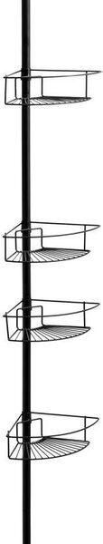 Erga Scopic, tijă de duș telescopică de colț 4 rafturi XL, negru mat, ERG-YKA-CH.SCOPIC-XL-BLK