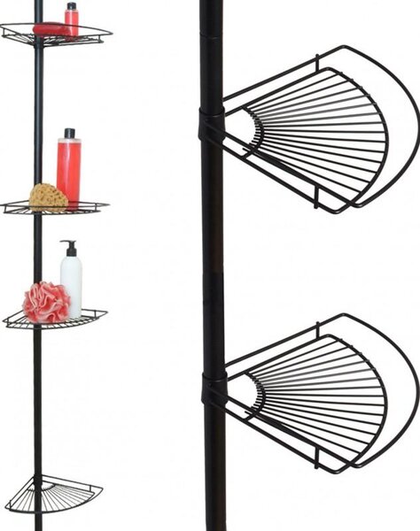 Erga Scopic, poliță de colț telescopică 276x28,8x21,5 cm, negru mat, ERG-YKA-CH.SCOPIC-BLK