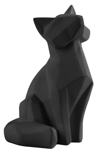 Statuetă PT LIVING Origami Fox, înălțime 15 cm, negru mat