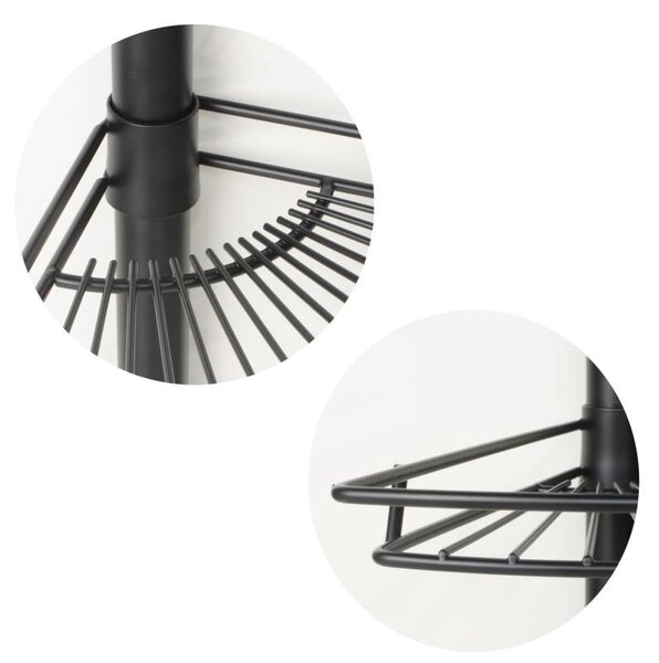 Erga Scopic, poliță de colț telescopică 276x28,8x21,5 cm, negru mat, ERG-YKA-CH.SCOPIC-BLK