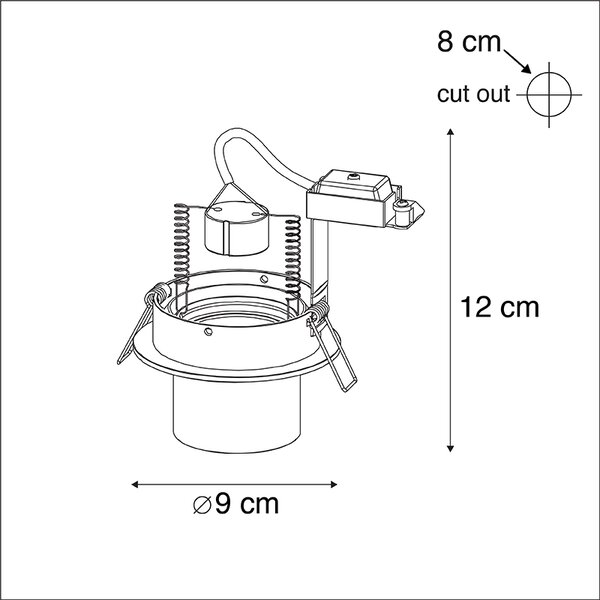 Spotlight modern îngropat rotund alb orientabil - Installa