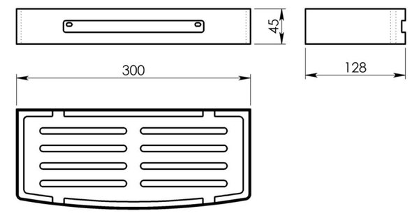 Gedy Gedy, poliță de duș SMART, 300x45x128mm, oțel inoxidabil lustruit, 2417