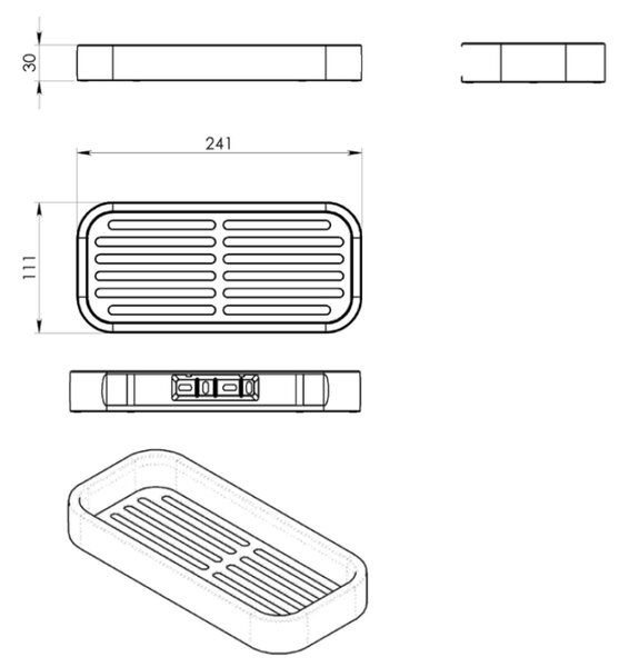 Gedy Gedy, raft SMART, 241x30x111mm, negru mat, 321814